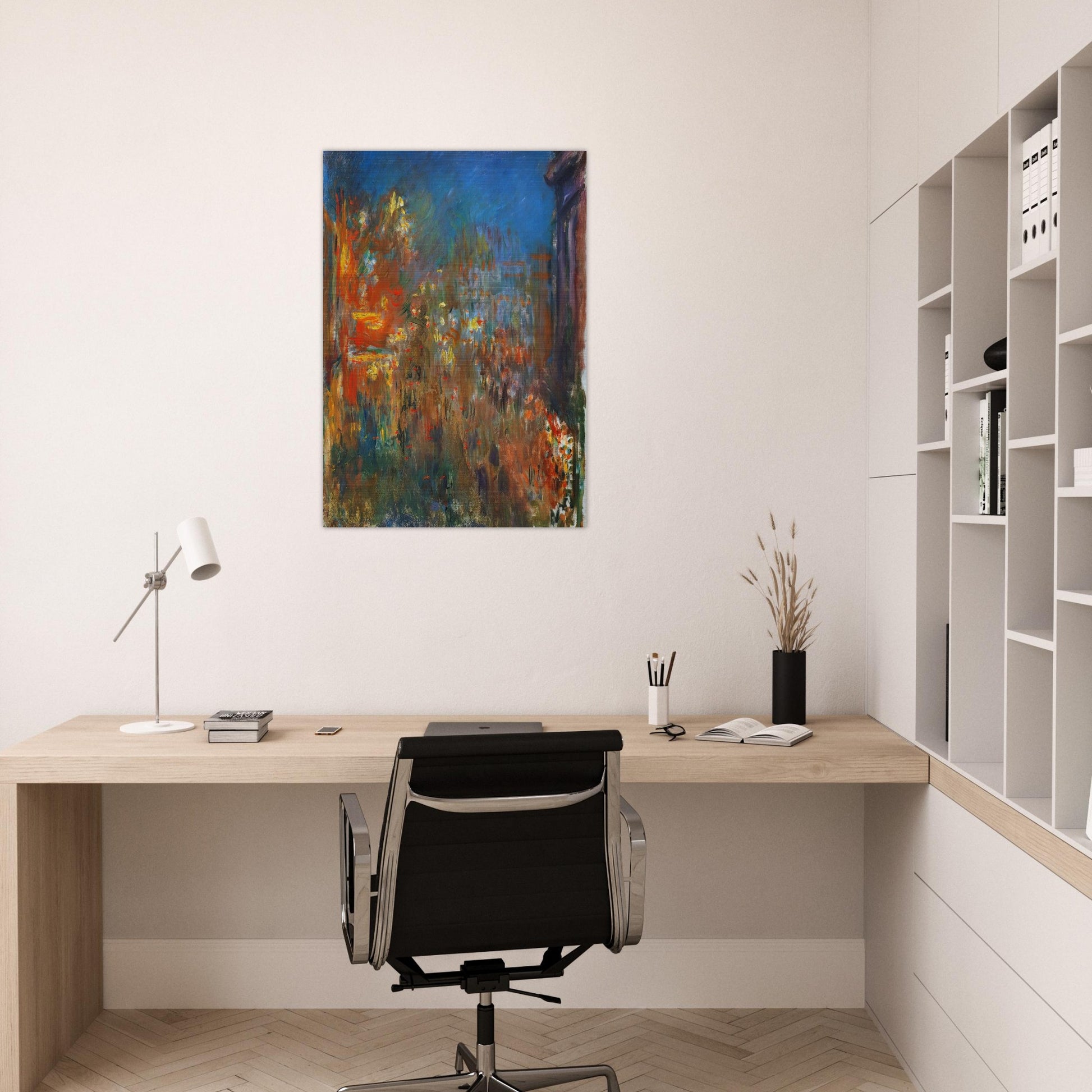 Leicester Square at Night - claude monet Brushed Aluminum Print - 70x100 cm / 28x40 inches | claude monet Aluminum Print | claude monet Prints