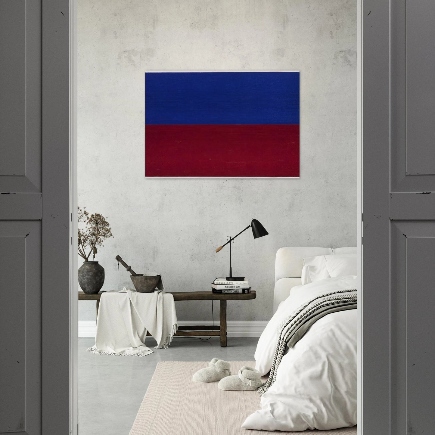 Blue and Red - Ellsworth Kelly Brushed Aluminum Print - 70x100 cm / 28x40 inches | Ellsworth Kelly Aluminum Print | Ellsworth Kelly Prints