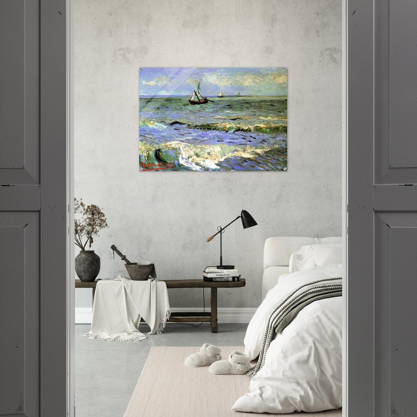 Seascape at Saintes-Maries - Vincent van Gogh Acrylic Print - 70x100 cm / 28x40″ inches