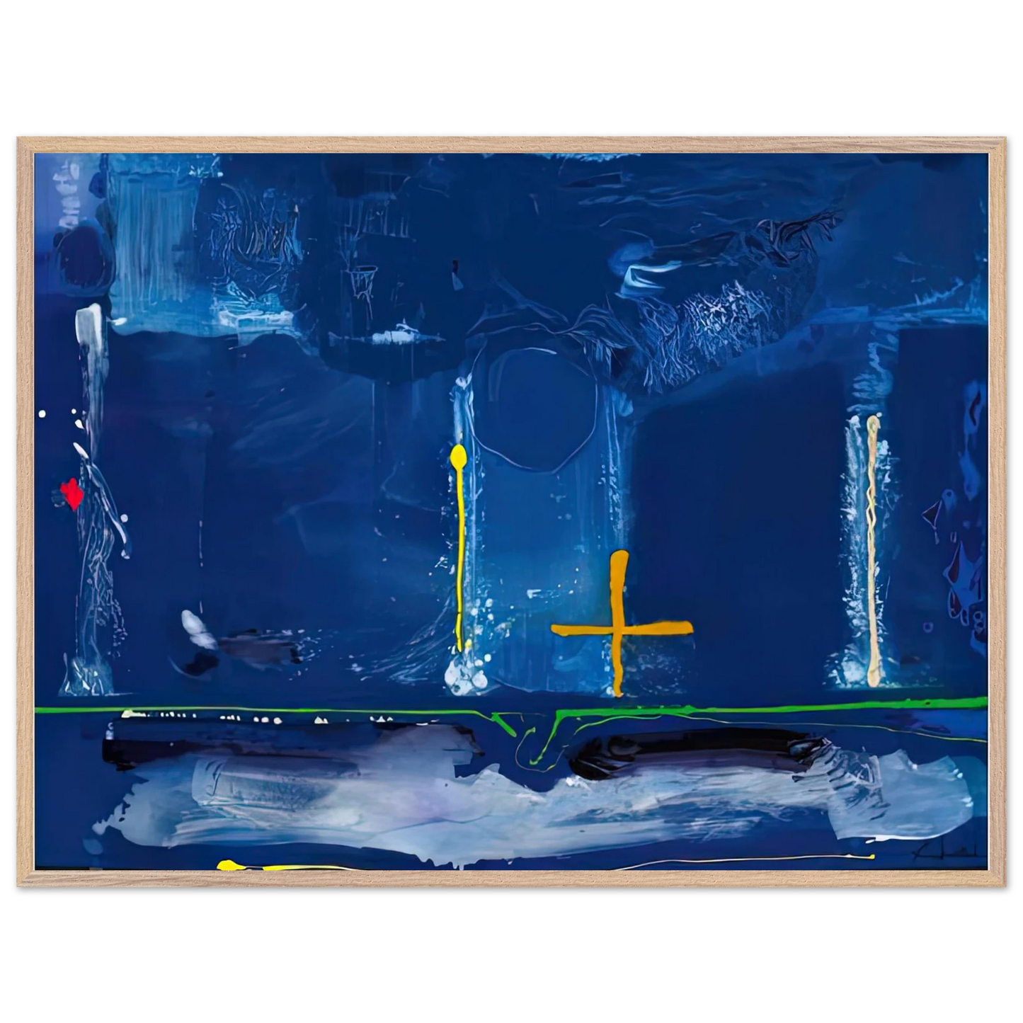 Helen Frankenthaler - Sister Sky, 1991- Wall Art - 21x29.7 cm / 8x12" - Premium Wooden Framed Poster With Fine Art Paper-canvas - Wood frame