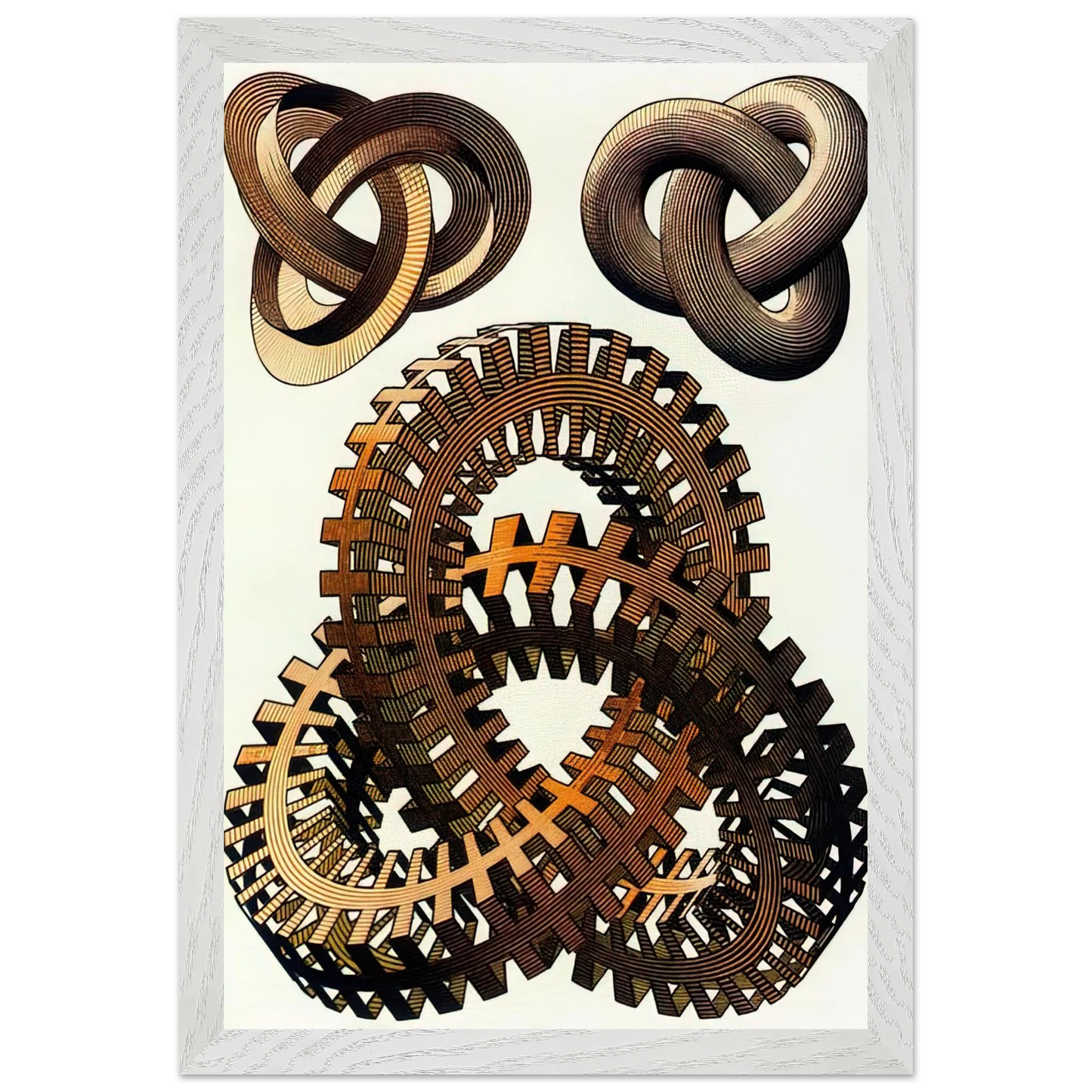 MC Escher - KNOTS COLOUR Wall Art - 30x40 cm / 12x16 inches - Fine Art Poster-canvas - -