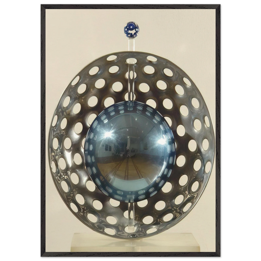 Perforaciones con reflexion - 1967 - Gyula Kosice 70x100 cm / 28x40 inches Framed Art Print – Black Wooden Frame