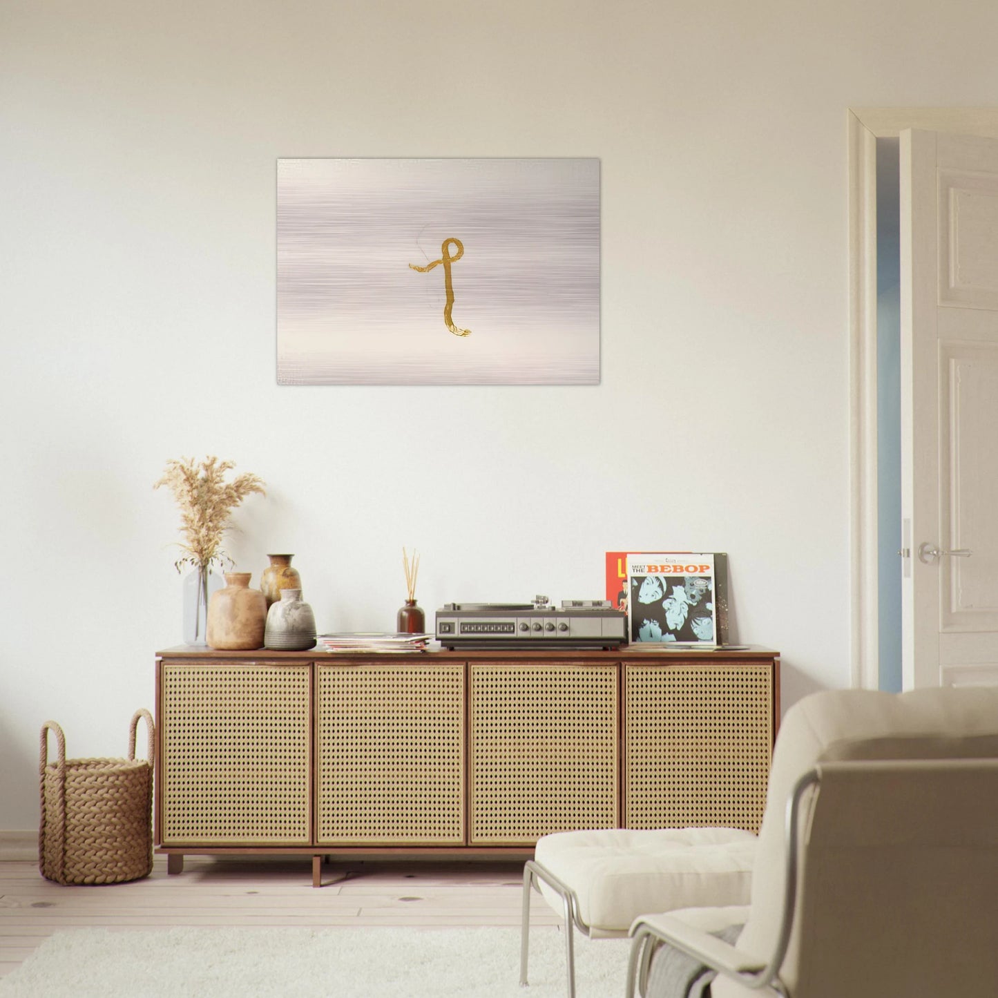 Strings - Abstract Expressionism - John Cage Brushed Aluminum Print - 70x100 cm / 28x40 inches | John Cage Aluminum Print | John Cage Prints