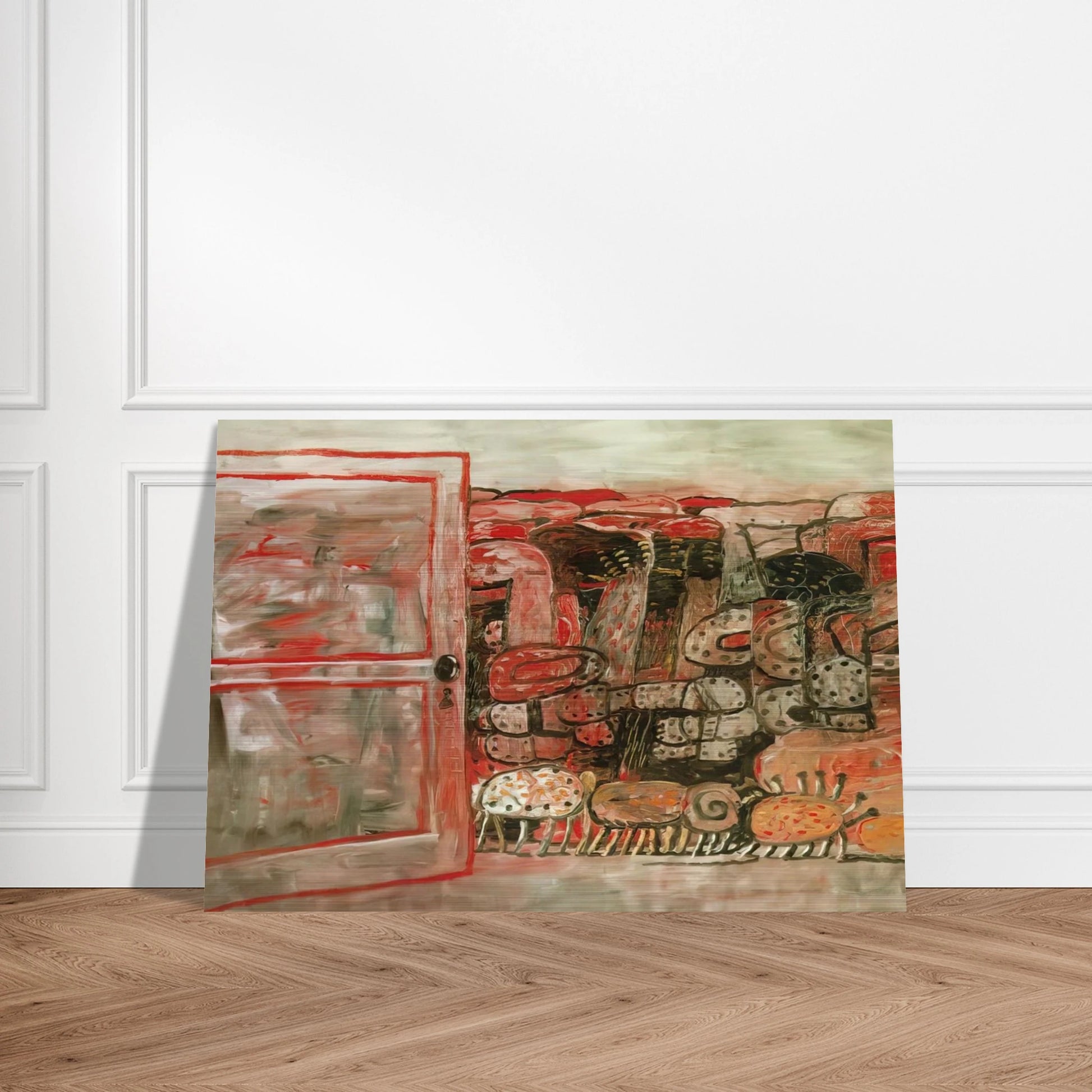 ENTRANCE - Philip Guston Brushed Aluminum Print - 70x100 cm / 28x40 inches | Philip Guston Aluminum Print | Philip Guston Prints