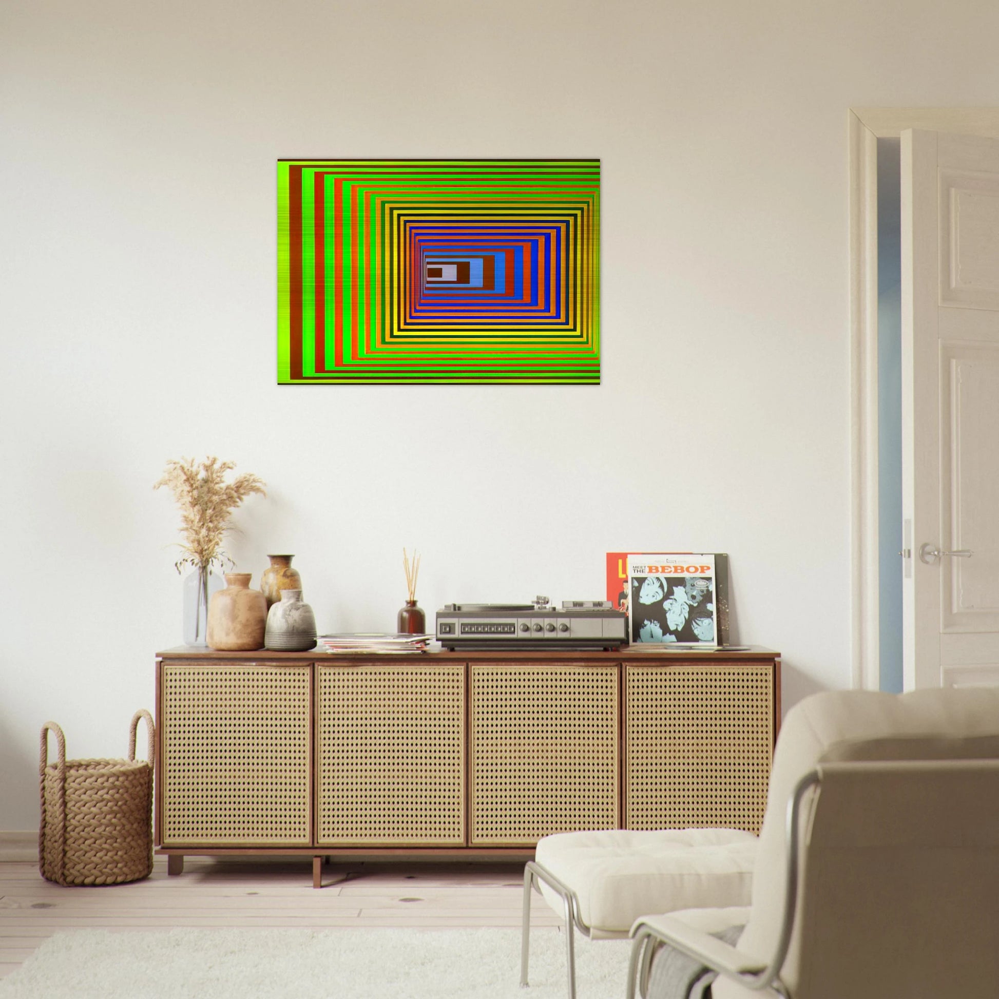 Vonal Stri - 1975 - Victor Vasarely Brushed Aluminum Print - 70x100 cm / 28x40 inches | Victor Vasarely Aluminum Print | Victor Vasarely Prints
