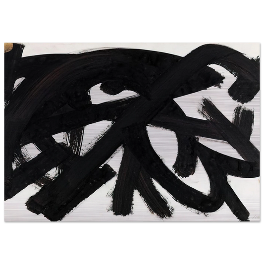 Brou de noix sur papier 48 x 62,5 cm, 1946 - 1946 - Pierre Soulages Brushed Aluminum Print - 70x100 cm / 28x40 inches | Pierre Soulages Aluminum Print | Pierre Soulages Prints