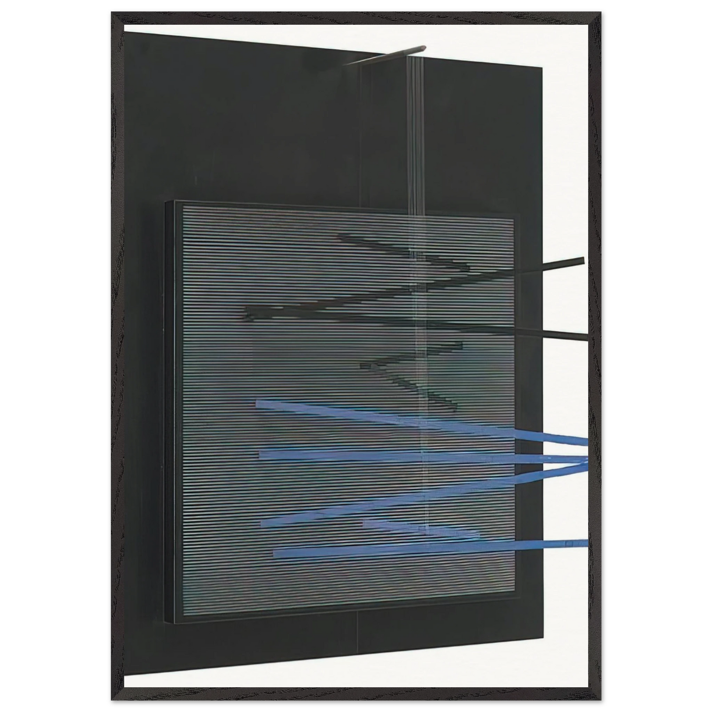 PETITE VIBRATION BRIQUE ET NOIRE 1966 - Jesus Rafael Soto 70x100 cm / 28x40 inches Framed Art Print – Black Wooden Frame