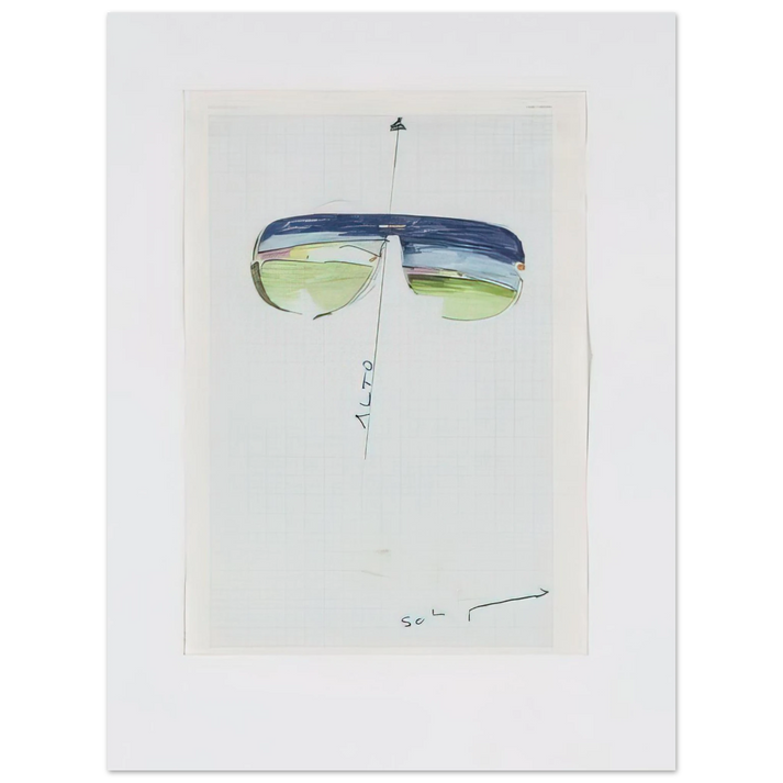 Mario Schifano - Untitled Glasses - 1973  75x100 cm / 30x40inches Fine Art Poster