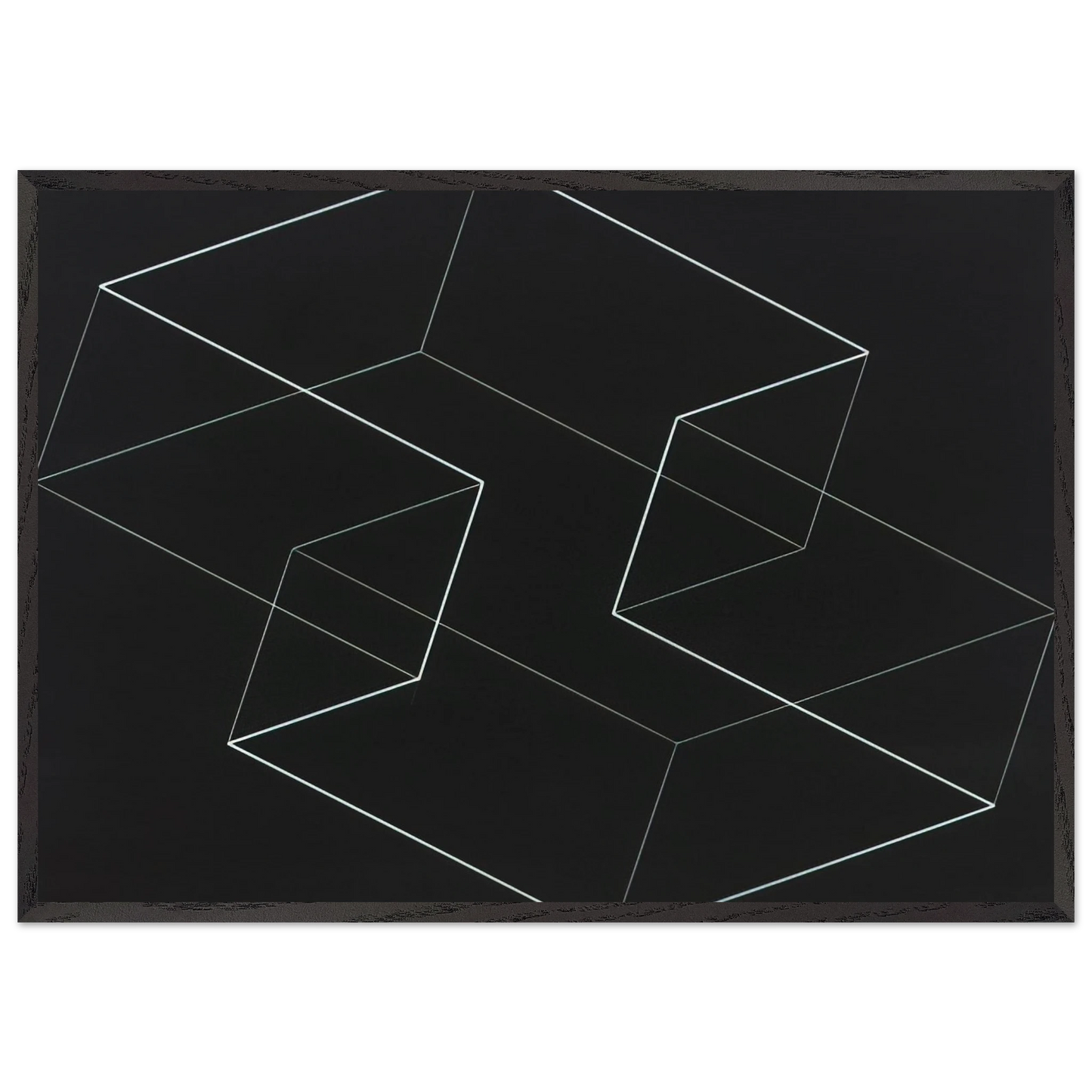 M 5 1954 - Josef Albers 70x100 cm / 28x40 inches Framed Art Print – Black Wooden Frame