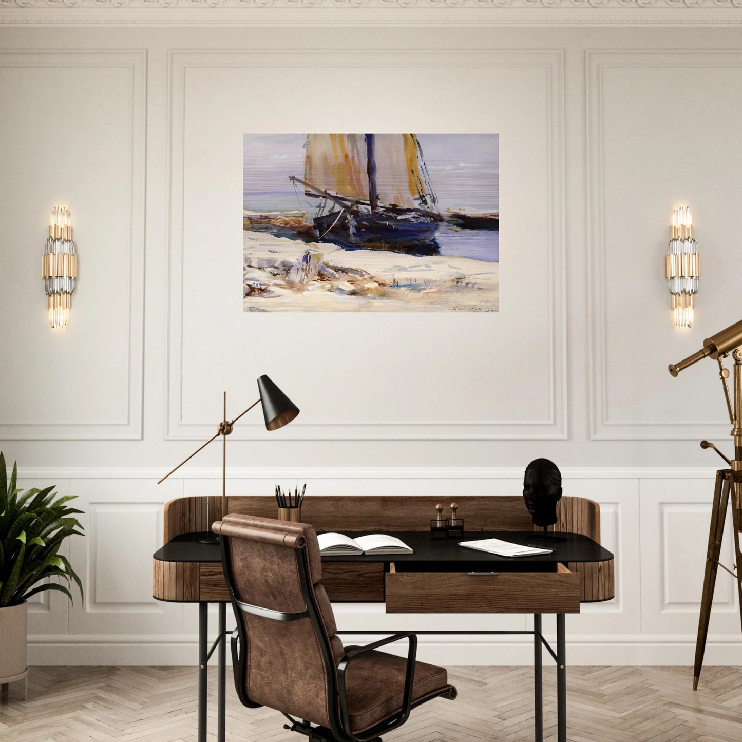 Above Lake Garda at San Vigilio - John Singer Sargent Brushed Aluminum Print - 70x100 cm / 28x40 inches | John Singer Sargent Aluminum Print | John Singer Sargent Prints