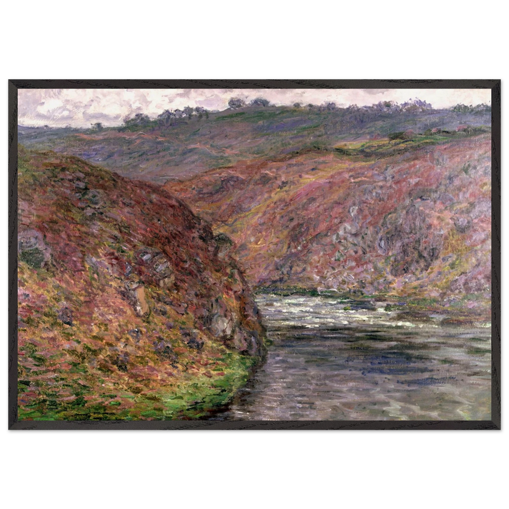 Valley of the Creuse Grey Day - claude monet 70x100 cm / 28x40 inches Framed Art Print – Black Wooden Frame