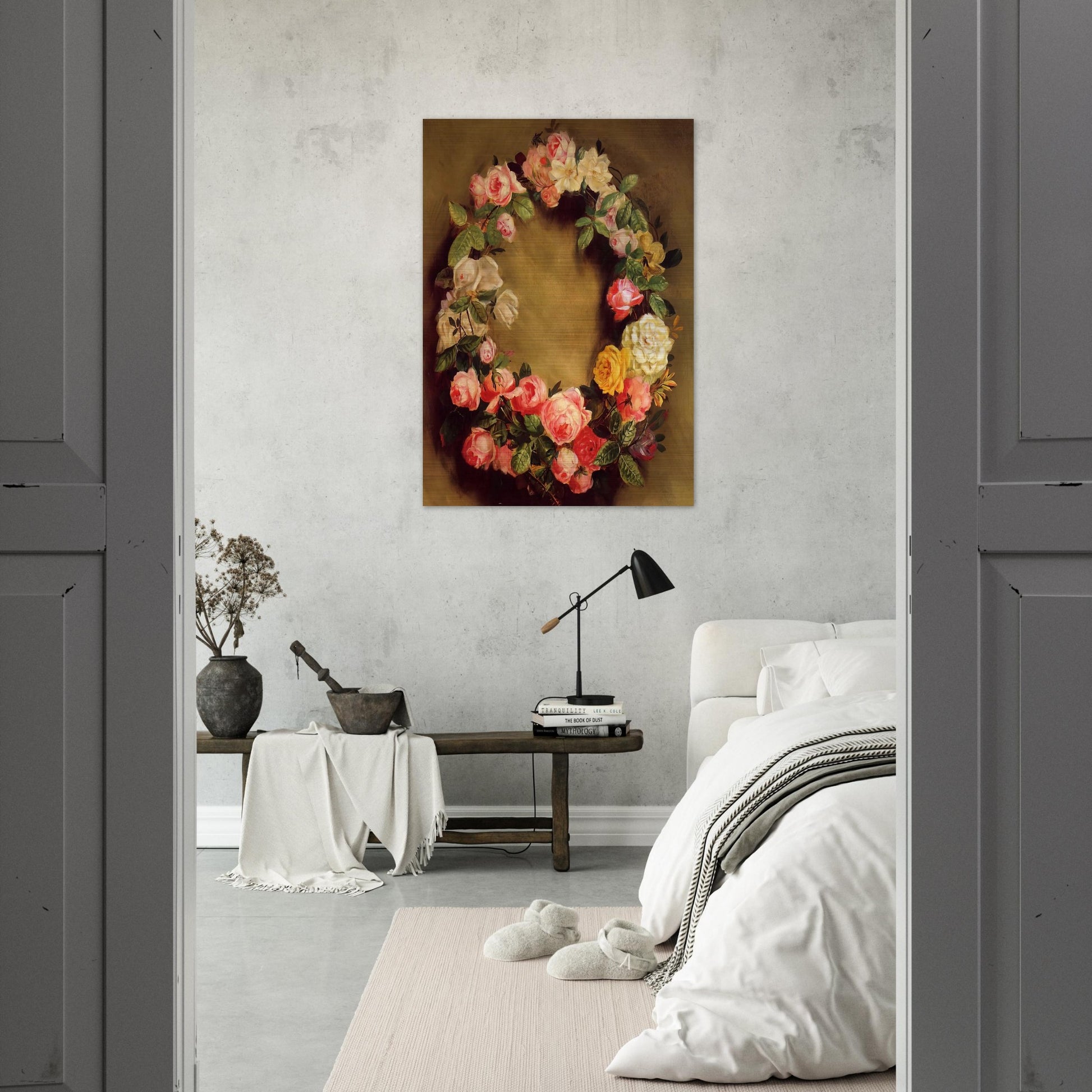 Crown of Roses - Pierre-Auguste Renoir Brushed Aluminum Print - 70x100 cm / 28x40 inches | Pierre-Auguste Renoir Aluminum Print | Pierre-Auguste Renoir Prints