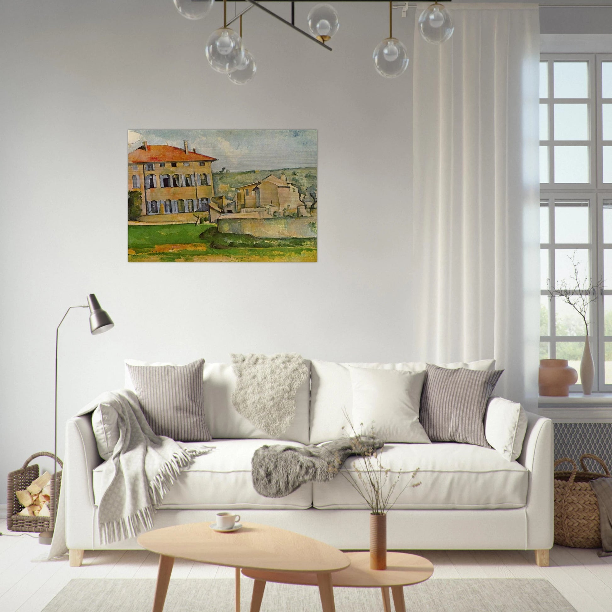 House and Farm at Jas de Bouffan - Paul Cézanne Brushed Aluminum Print - 70x100 cm / 28x40 inches | Paul Cézanne Aluminum Print | Paul Cézanne Prints