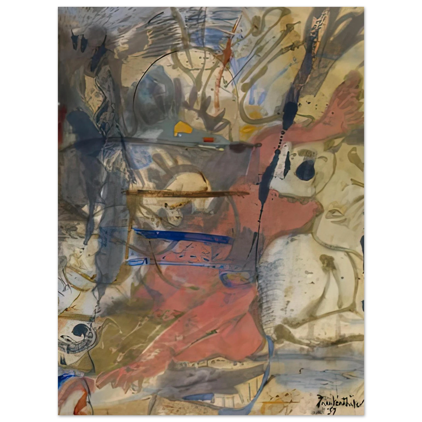 Helen Frankenthaler - Europa, 1957- Wall Art - 21x29.7 cm / 8x12" - Fine Art Poster-canvas - -