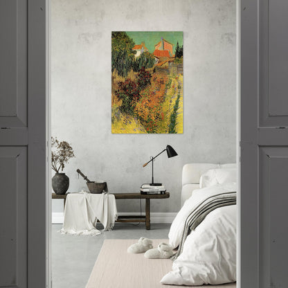 Garden Behind a House - Vincent van Gogh Brushed Aluminum Print - 70x100 cm / 28x40 inches | Vincent van Gogh Aluminum Print | Vincent van Gogh Prints