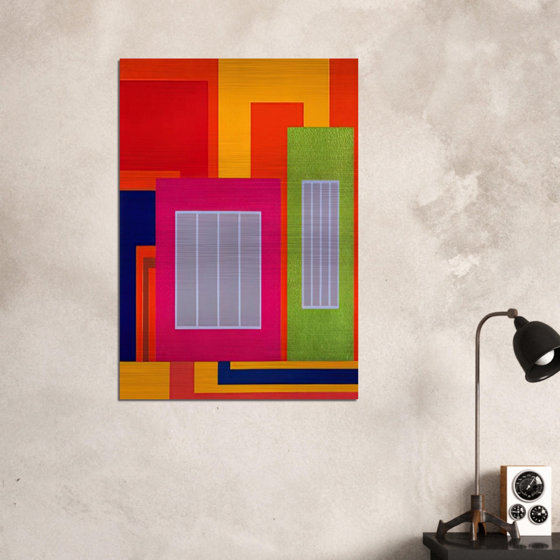 Joy Pop - 1998 - Peter Halley Brushed Aluminum Print - 70x100 cm / 28x40 inches | Peter Halley Aluminum Print | Peter Halley Prints