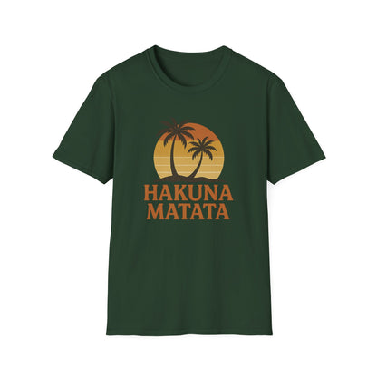 Hakuna Matata T-shirt rétro graphique, T-shirt à l'humeur positive "Pas de soucis", T-shirt inspiré des années 90, Haut avec citation feel-good, Cadeau unisexe