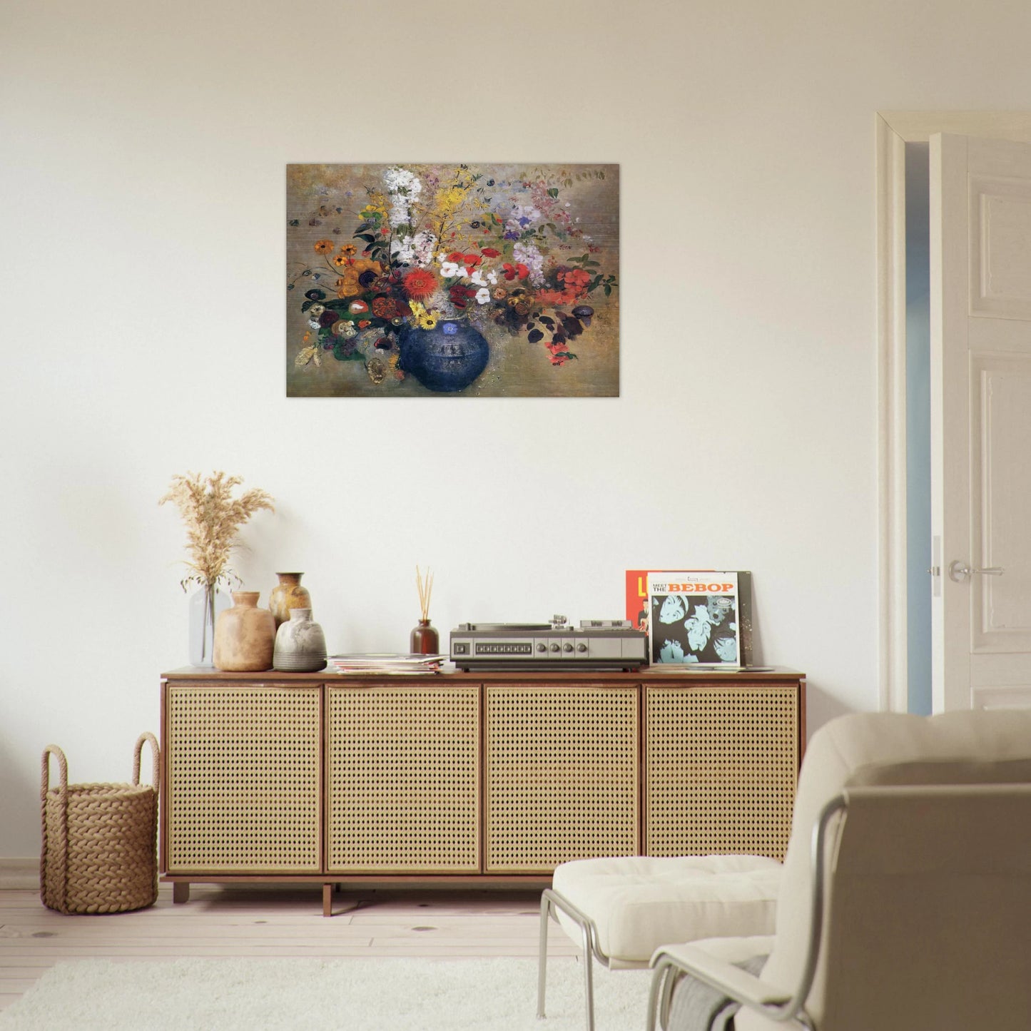 FLOWERS 1909 - Odilon Redon Brushed Aluminum Print - 70x100 cm / 28x40 inches | Odilon Redon Aluminum Print | Odilon Redon Prints