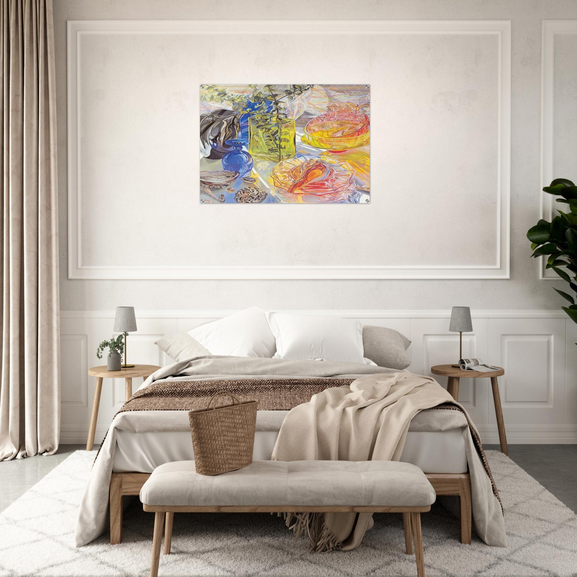 GLASS AND SHELLS 1990 - Janet Fish Acrylic Print - 70x100 cm / 28x40″ inches | Janet Fish Wall Art | Janet Fish Prints