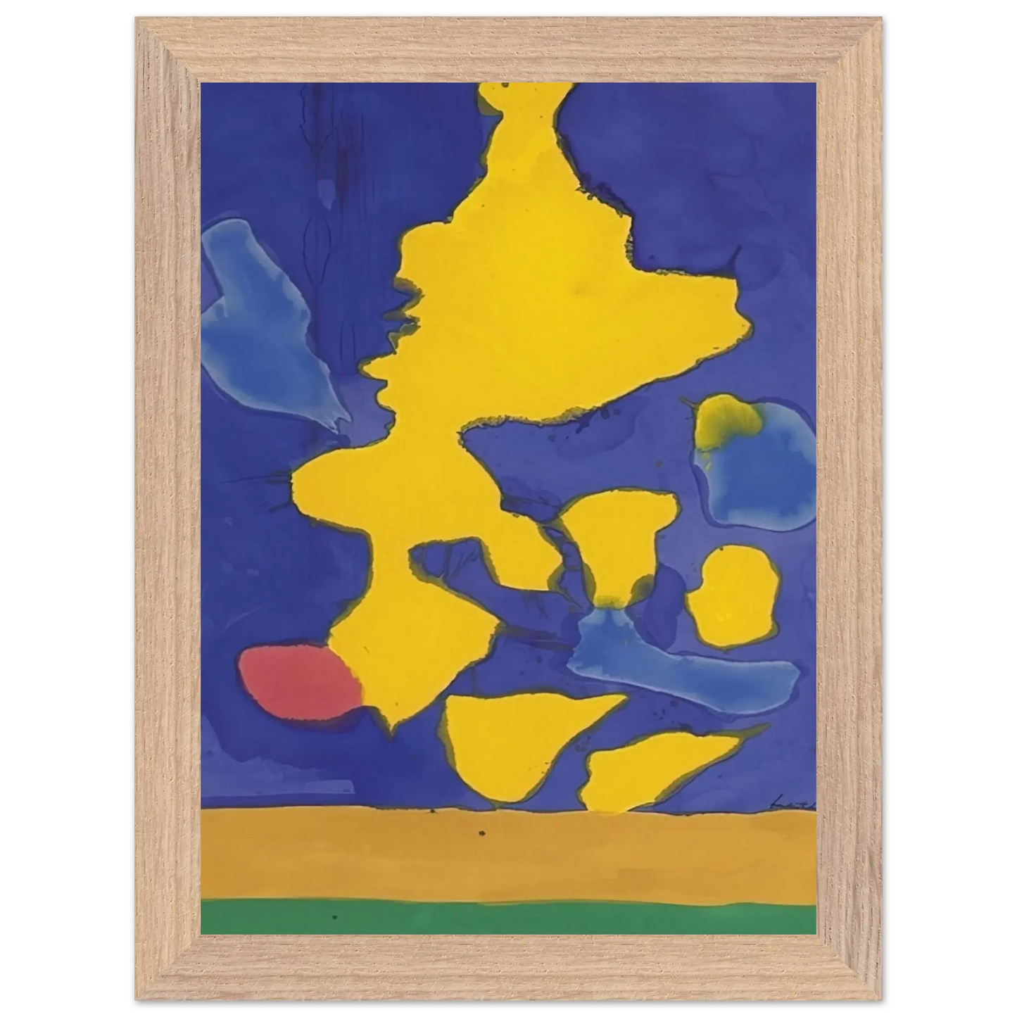 Helen Frankenthaler - Saturn Revisited - 1964 Wall art - 21x29.7 cm / 8x12" - Premium Wooden Framed Poster With Fine Art Paper - White frame