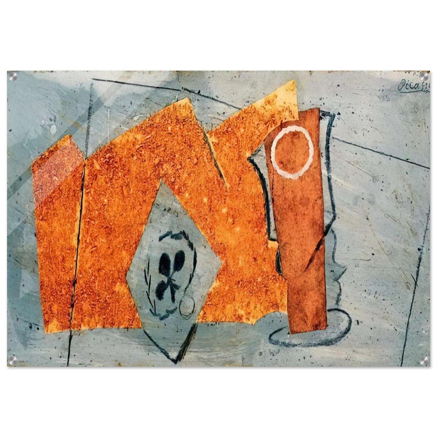 Playing Card and Glass - 1914 - Pablo Picasso Acrylic Print - 70x100 cm / 28x40″ inches