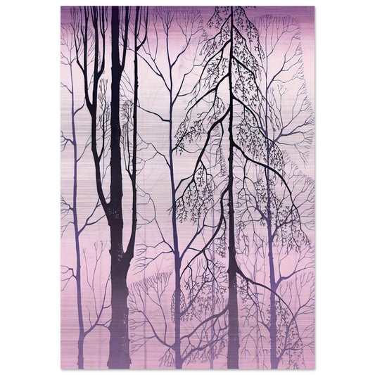 Winter woods - Eyvind Earle Brushed Aluminum Print - 70x100 cm / 28x40 inches | Eyvind Earle Aluminum Print | Eyvind Earle Prints
