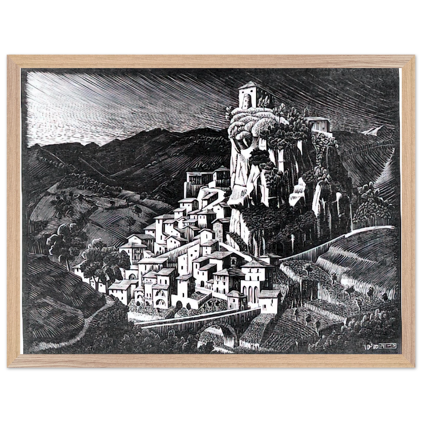 MC Escher - PALIZZI CALABRIA OCTOBER 1930 1930 Wall Art - 60x80 cm / 24x32 inches - Fine Art Poster - -
