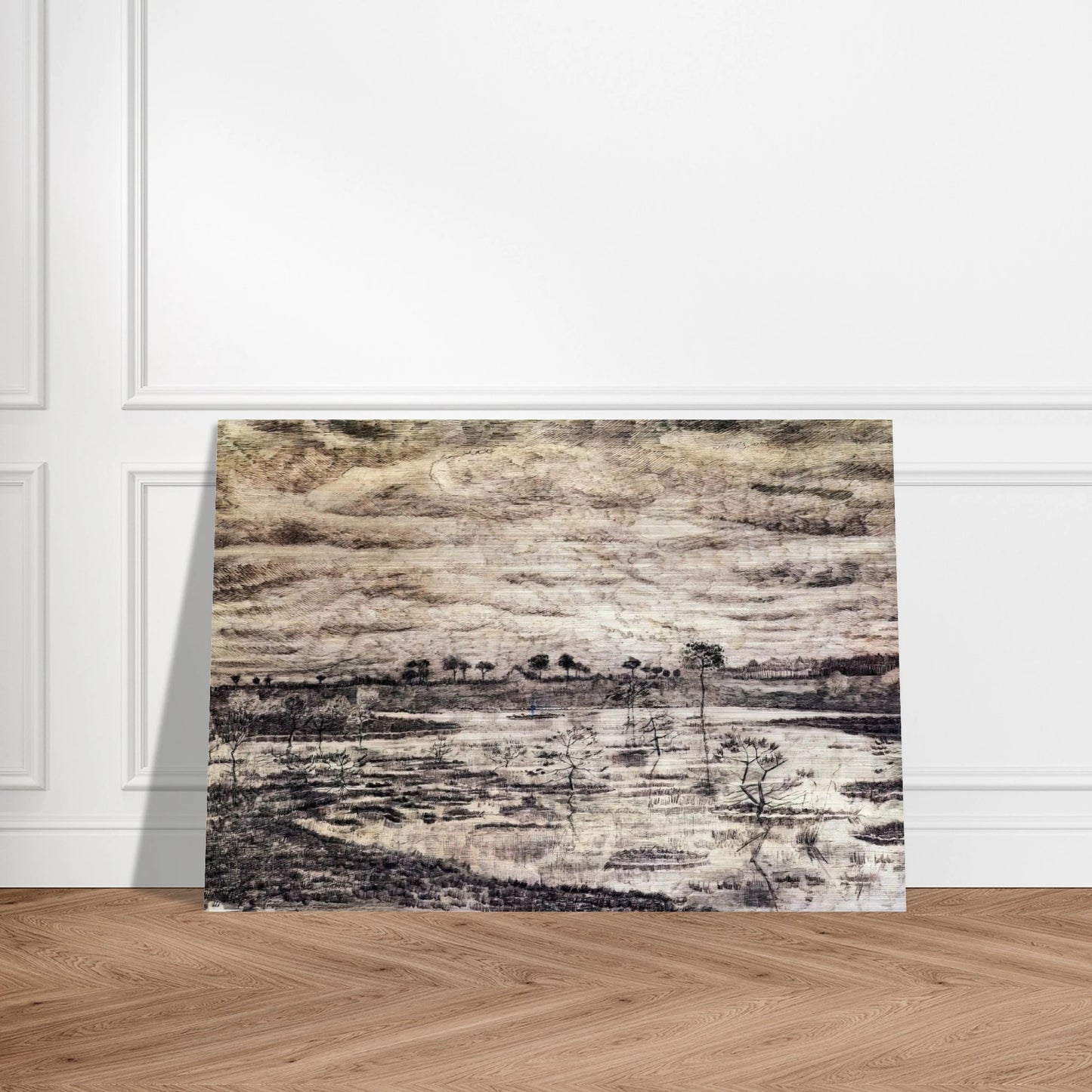 A Marsh - Vincent van Gogh Brushed Aluminum Print - 70x100 cm / 28x40 inches | Vincent van Gogh Aluminum Print | Vincent van Gogh Prints