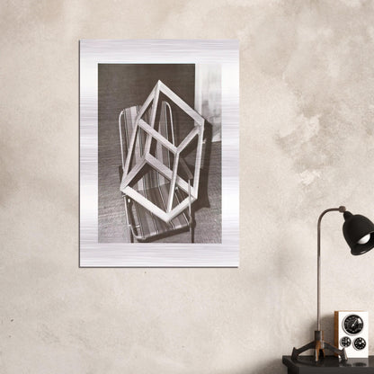 CUBE ON LAWNCHAIR - Gerhard Richter Brushed Aluminum Print - 70x100 cm / 28x40 inches | Gerhard Richter Aluminum Print | Gerhard Richter Prints