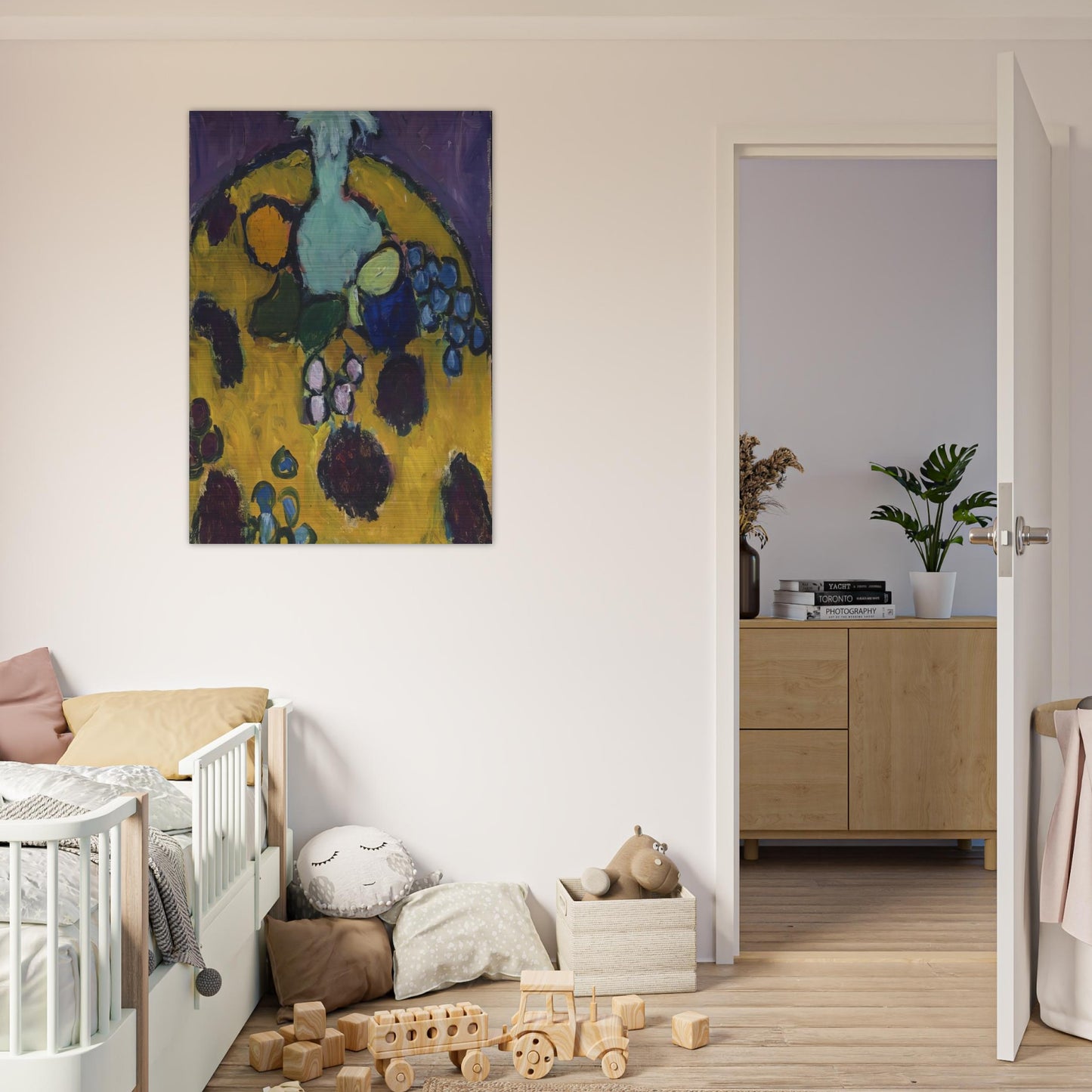STILLEBEN MIT GESTICKTER DECKE 1910 - Alexej von Jawlensky Brushed Aluminum Print - 70x100 cm / 28x40 inches | Alexej von Jawlensky Aluminum Print | Alexej von Jawlensky Prints