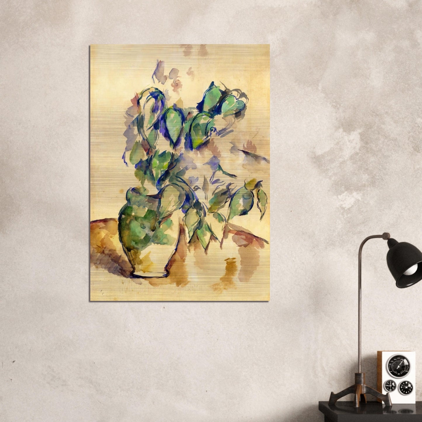 Leaves in a Green Pot - Paul Cézanne Brushed Aluminum Print - 70x100 cm / 28x40 inches | Paul Cézanne Aluminum Print | Paul Cézanne Prints
