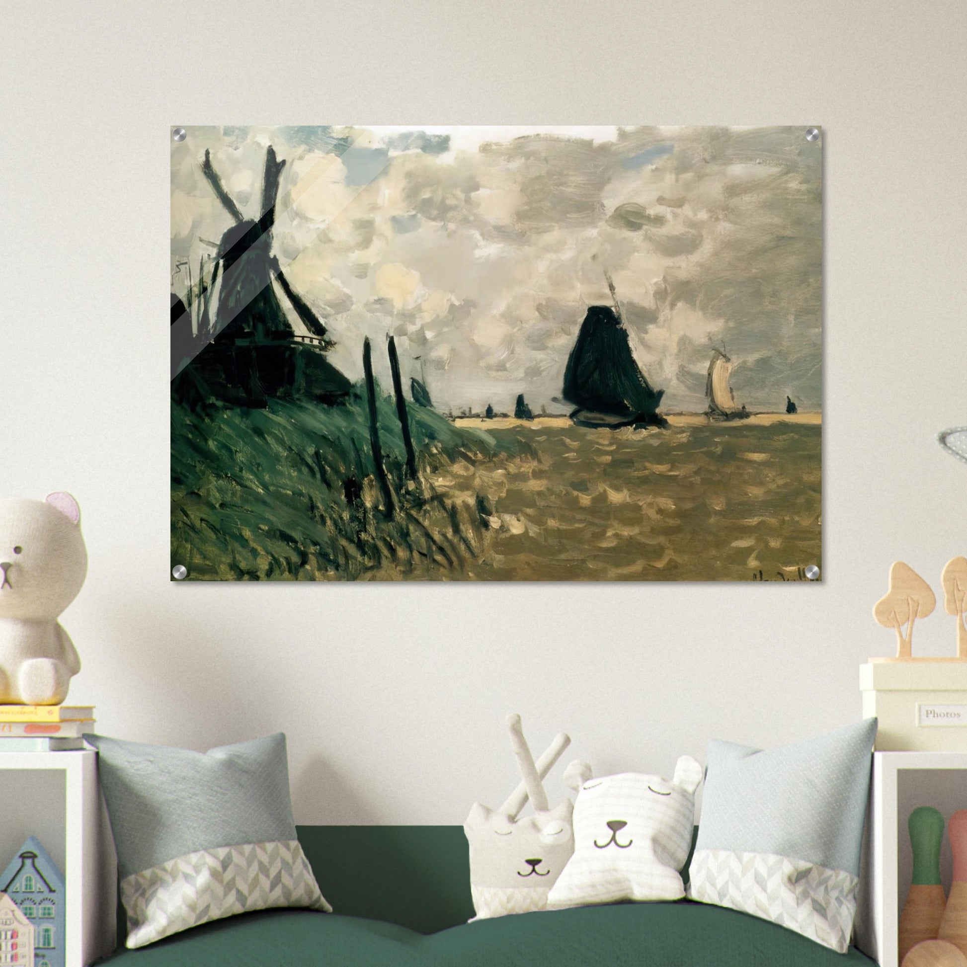 A Windmill near Zaandam - claude monet Acrylic Print - 70x100 cm / 28x40″ inches