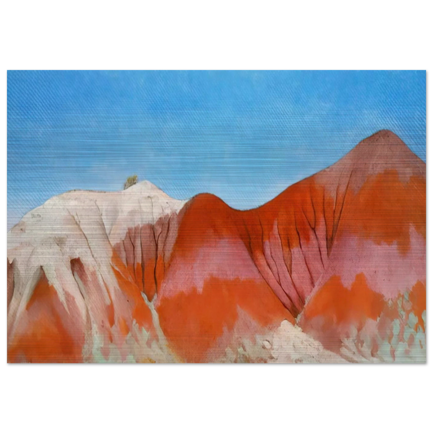 Series near abiquiu, New Mexico - Hills to the left - Georgia O'Keeffe Brushed Aluminum Print - 70x100 cm / 28x40 inches | Georgia O'Keeffe Aluminum Print | Georgia O'Keeffe Prints