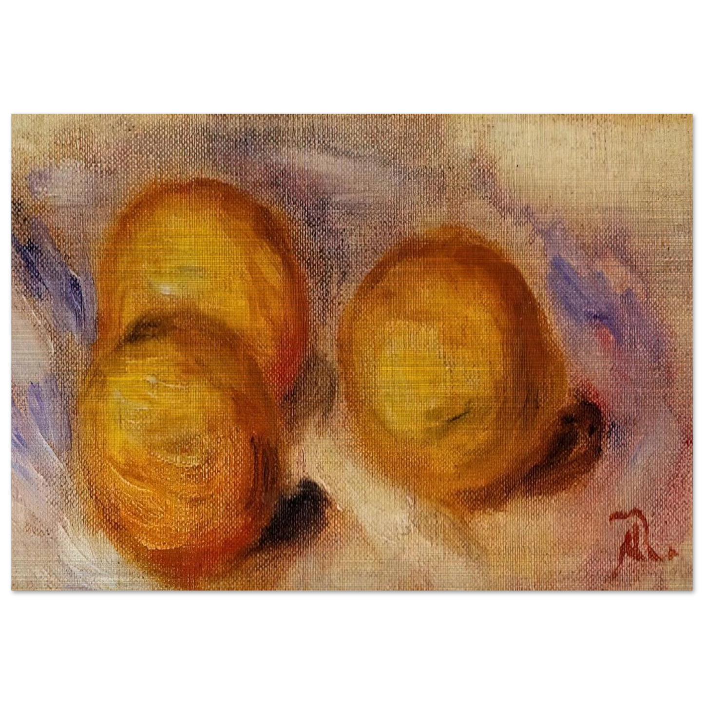 Three Lemons - Pierre-Auguste Renoir Brushed Aluminum Print - 70x100 cm / 28x40 inches | Pierre-Auguste Renoir Aluminum Print | Pierre-Auguste Renoir Prints