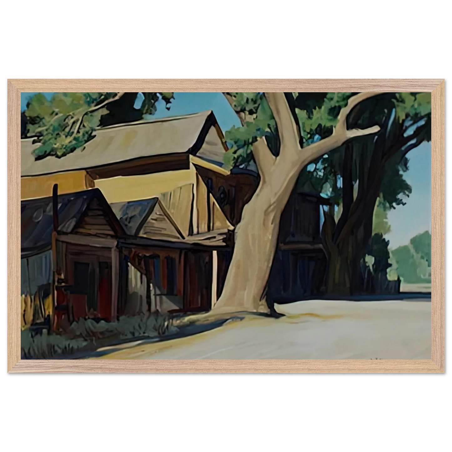 Maynard Dixon - OLD CHINATOWN CARSON CITY NEVADA 1937 Wall art - 70x100 cm / 28x40 inches - Premium Wooden Framed Poster With Fine Art Paper-canvas - Black frame