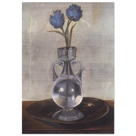 THE VASE OF CORNFLOWERS - Salvador Dali Brushed Aluminum Print - 70x100 cm / 28x40 inches | Salvador Dali Aluminum Print | Salvador Dali Prints