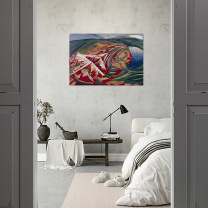 Volo su paese o Studio per A 300 Km sulla città - 1930 - Gerardo Dottori Brushed Aluminum Print - 70x100 cm / 28x40 inches | Gerardo Dottori Aluminum Print | Gerardo Dottori Prints