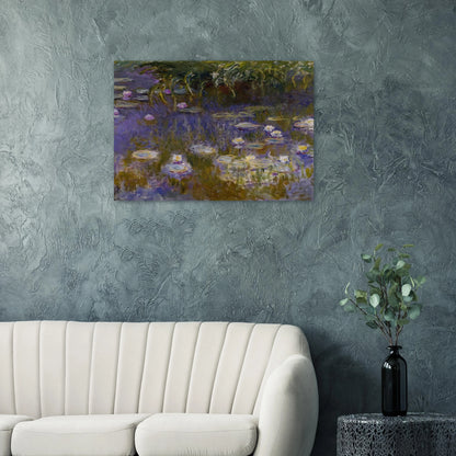 Water Lilies, Yellow and Lilac - claude monet Brushed Aluminum Print - 70x100 cm / 28x40 inches | claude monet Aluminum Print | claude monet Prints