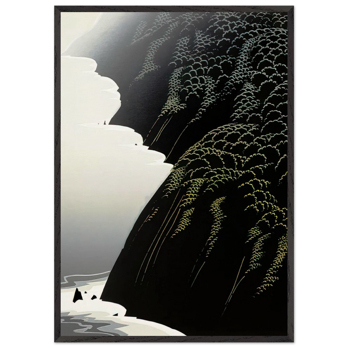 California Coast - Eyvind Earle 70x100 cm / 28x40 inches Framed Art Print – Black Wooden Frame