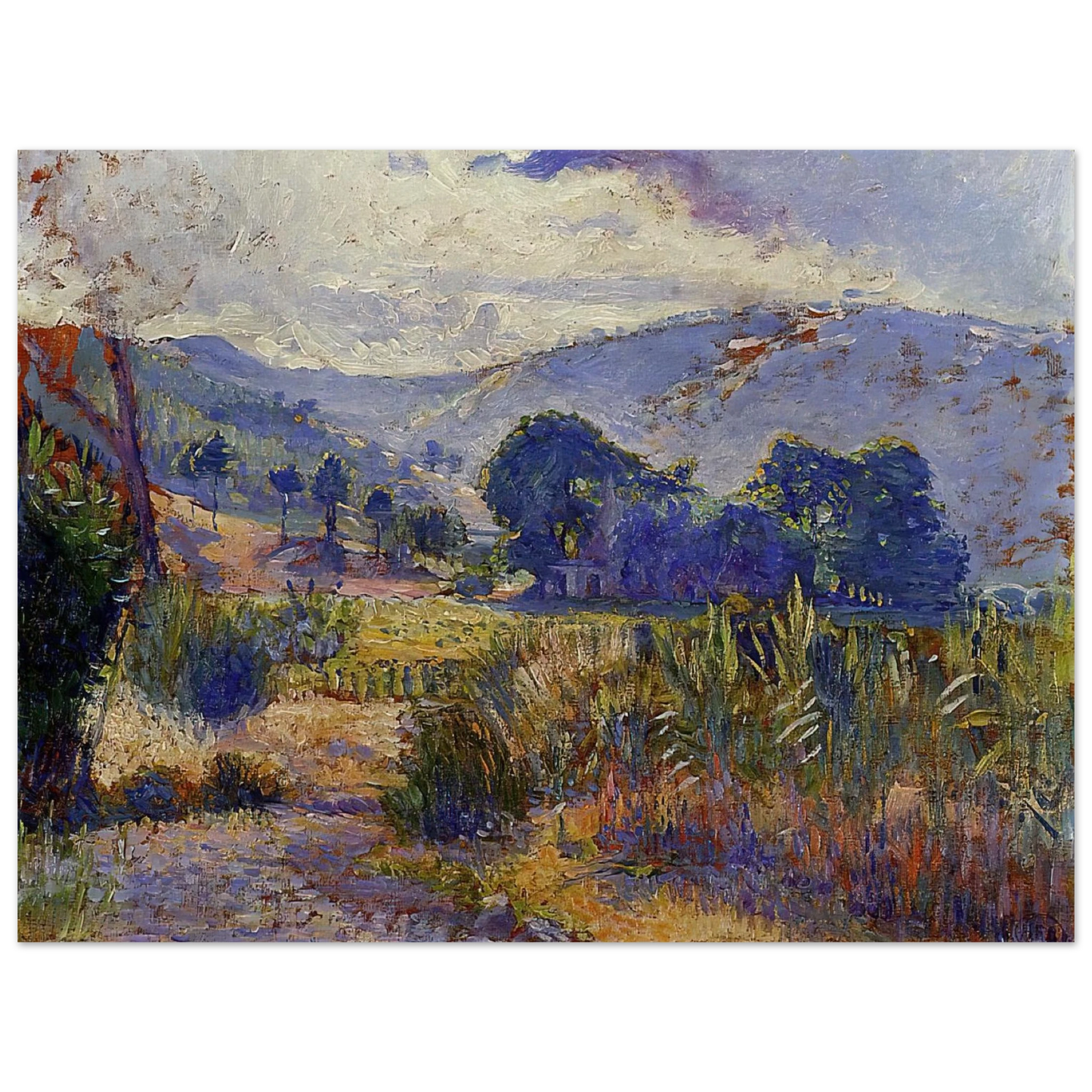Henri-Edmond Cross - Cabasson Landscape study  75x100 cm / 30x40inches Fine Art Poster