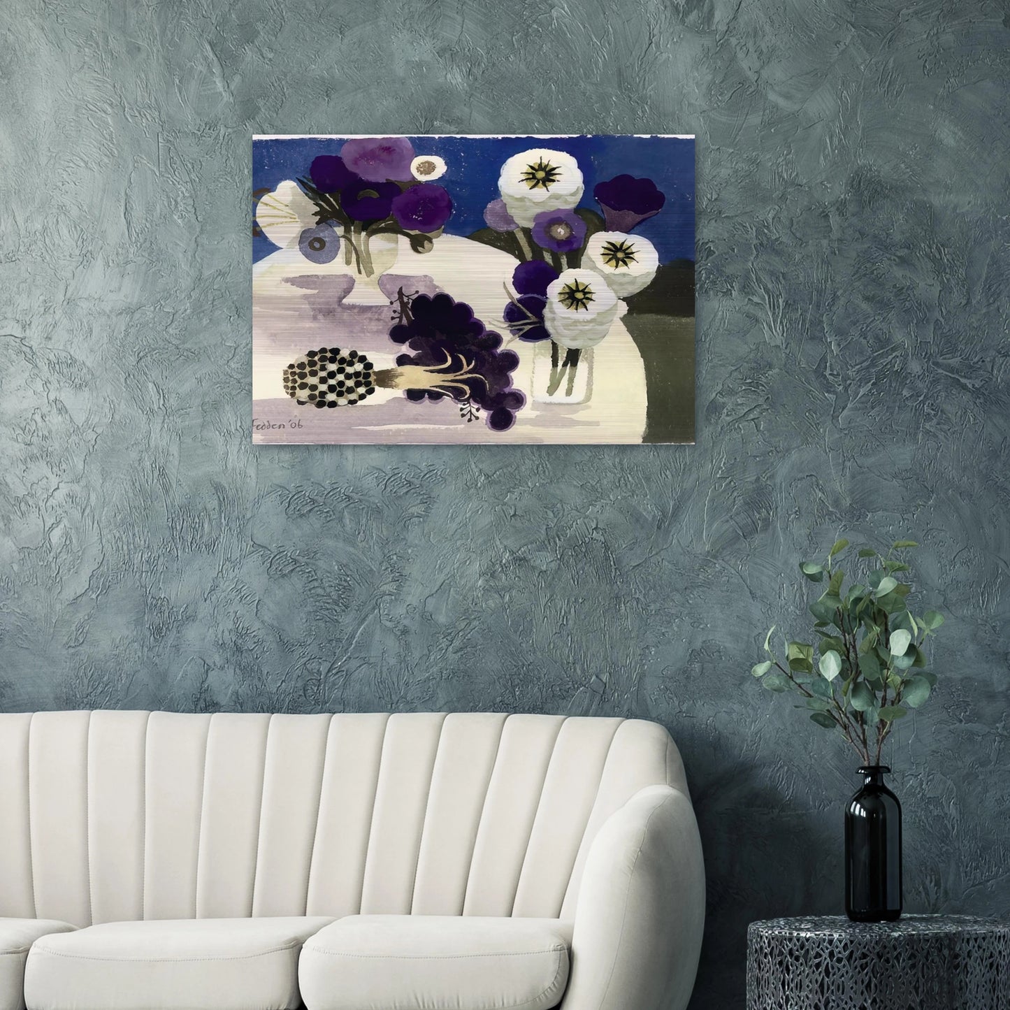 Blue - 2006 - Mary Fedden Brushed Aluminum Print - 70x100 cm / 28x40 inches | Mary Fedden Aluminum Print | Mary Fedden Prints