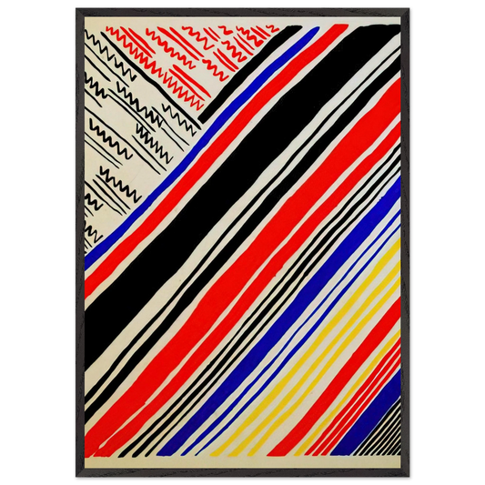 COMPOSITION 11 - Sonia Delaunay 70x100 cm / 28x40 inches Framed Art Print – Black Wooden Frame