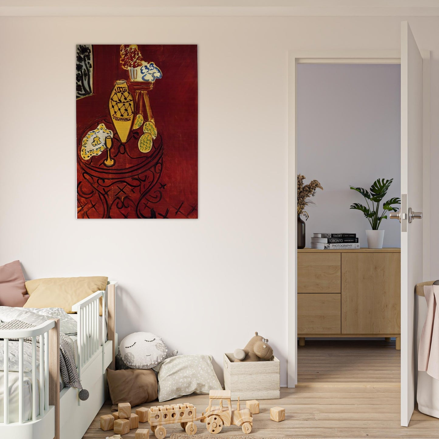 INTERIOR IN VENETIAN RED 1946 - Henri Matisse Brushed Aluminum Print - 70x100 cm / 28x40 inches | Henri Matisse Aluminum Print | Henri Matisse Prints