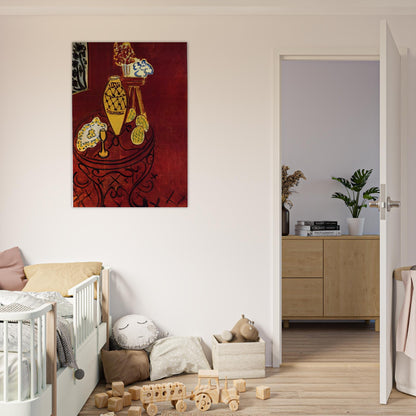 INTERIOR IN VENETIAN RED 1946 - Henri Matisse Brushed Aluminum Print - 70x100 cm / 28x40 inches | Henri Matisse Aluminum Print | Henri Matisse Prints