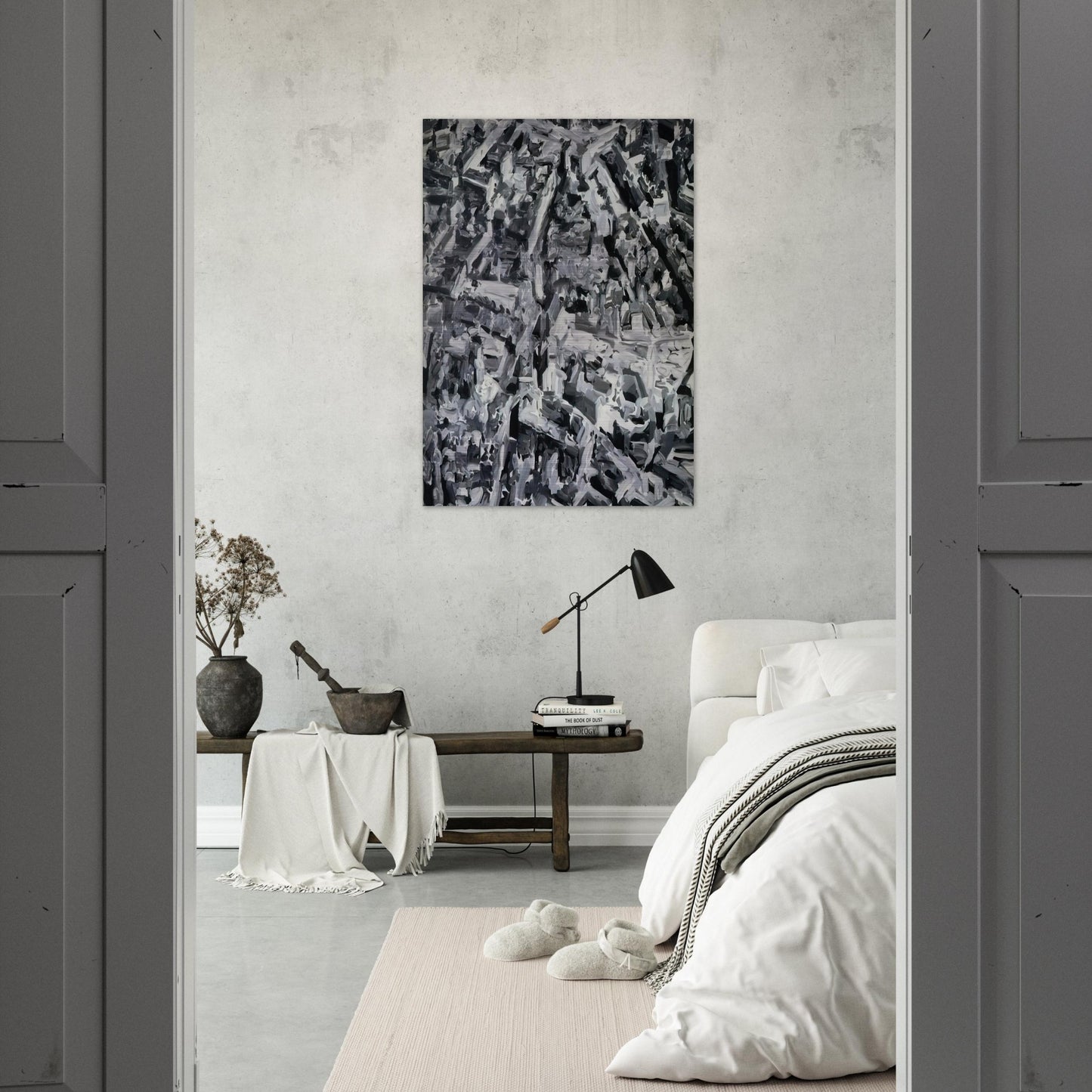 TOWNSCAPE F 1968 - Gerhard Richter Brushed Aluminum Print - 70x100 cm / 28x40 inches | Gerhard Richter Aluminum Print | Gerhard Richter Prints