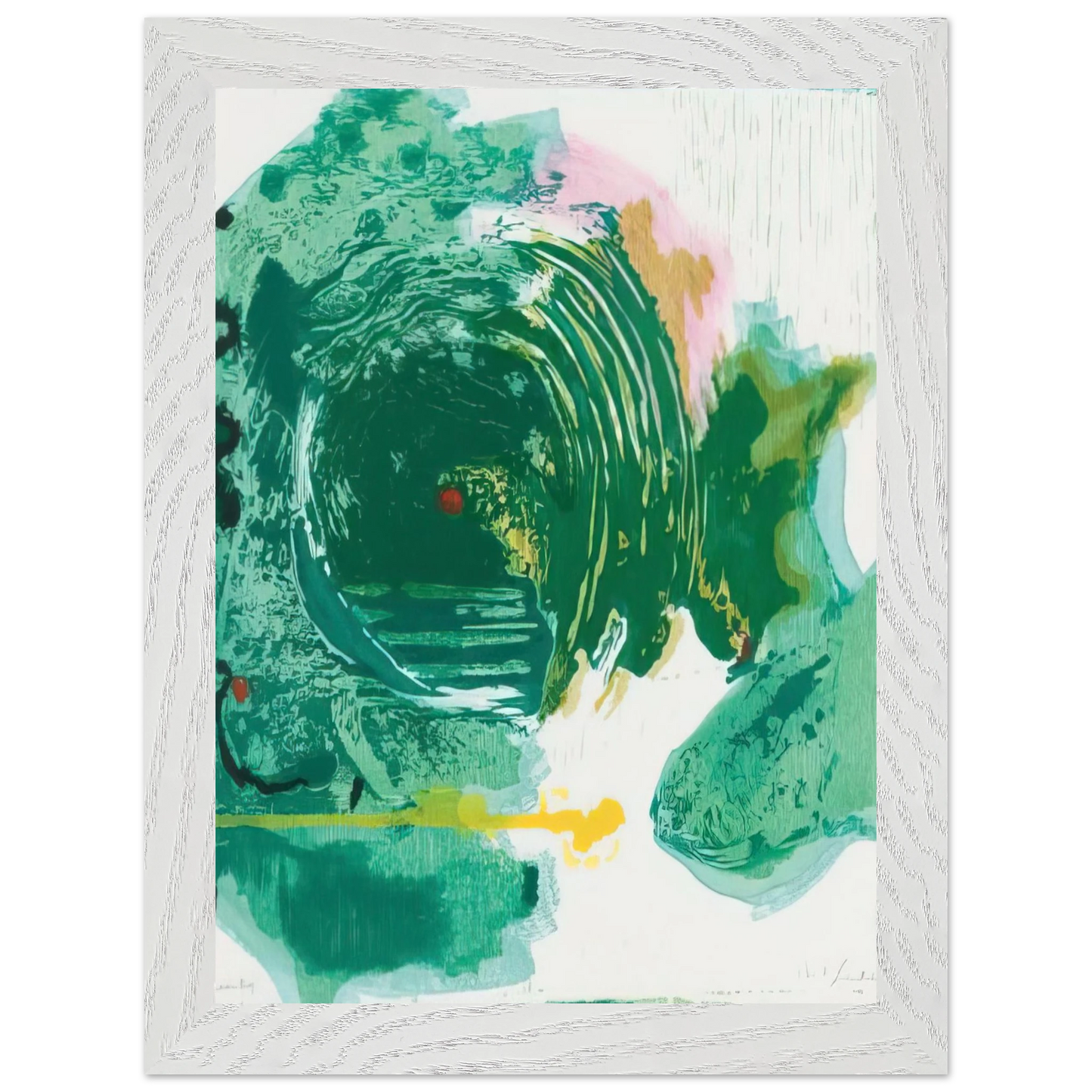Helen Frankenthaler - Radius - 1993 Wall art - 70x70 cm / 28x28 inches - Premium Wooden Framed Poster With Fine Art Paper-canvas - White frame