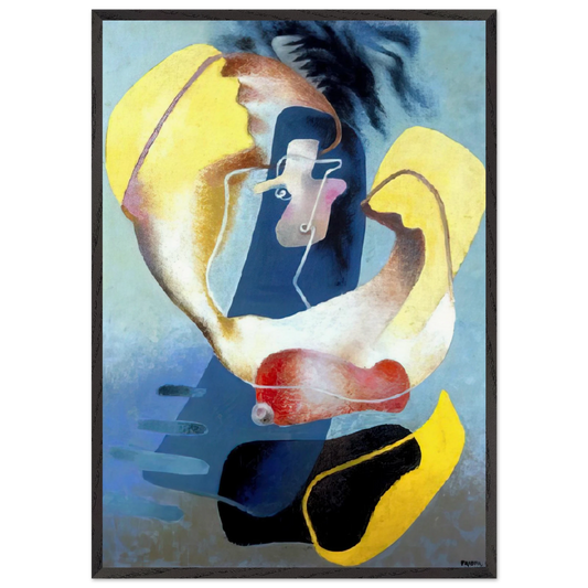 THE FIGURE IN SPACE 1937 - Enrico Prampolini 70x100 cm / 28x40 inches Framed Art Print – Black Wooden Frame