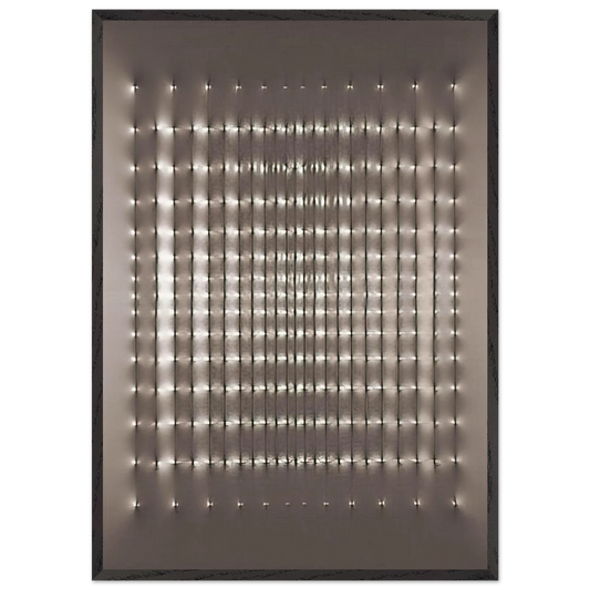 Superficie alluminio - 1969 - Enrico Castellani 70x100 cm / 28x40 inches Framed Art Print – Black Wooden Frame