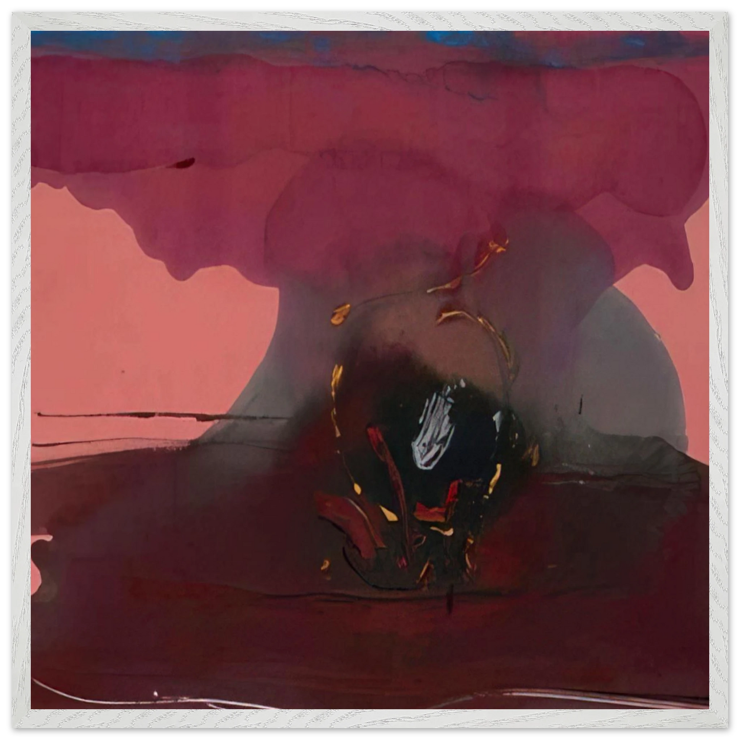 Helen Frankenthaler - Harbinger - 1986 Wall art - 50x50 cm / 20x20 inches - Premium Wooden Framed Poster With Fine Art Paper-canvas - Wood frame