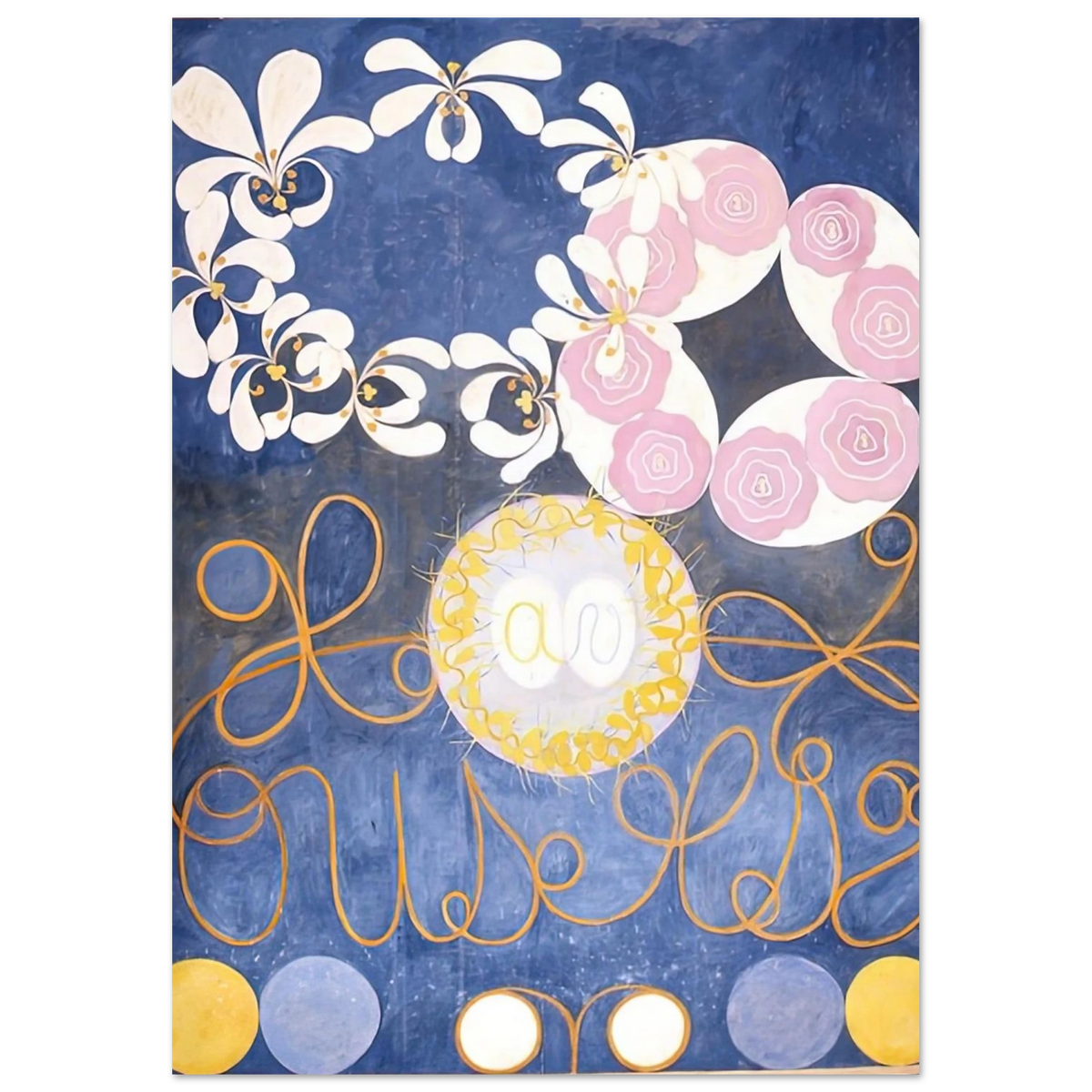 Hilma af Klint - THE TEN LARGEST 1907 Wall art - 28x43  cm / XL (11x17 inches) - Premium Wooden Framed Poster With Fine Art Paper - Black frame